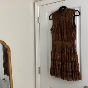 Bronze Shiny Mini Dress